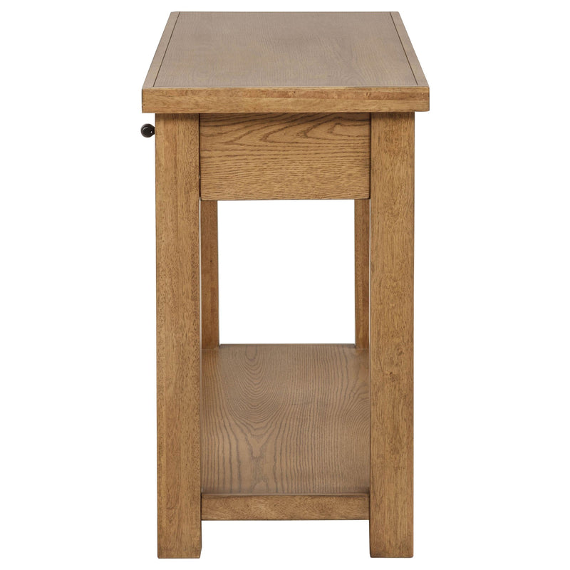 Beasley 2-Drawer Wood Console Table Golden Oak - detail 6