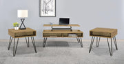 Fanning 3-piece Lift Top Coffee and End Table Set Golden Oak