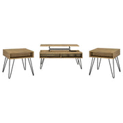Fanning 3-piece Lift Top Coffee and End Table Set Golden Oak - alternate view