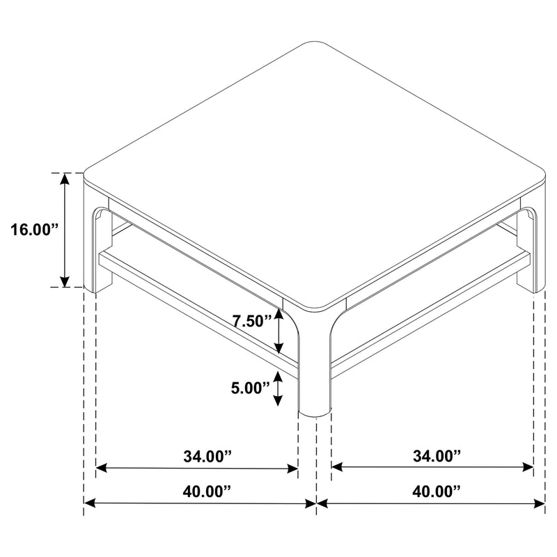 Solano Square Wood Cocktail Coffee Table