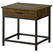 Byers 1-drawer Square Engineered Wood End Table Brown Oak - alternate view