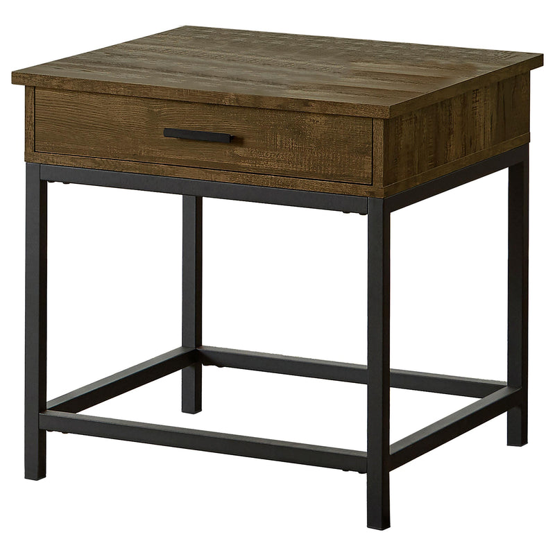 Byers 1-drawer Square Engineered Wood End Table Brown Oak - alternate view