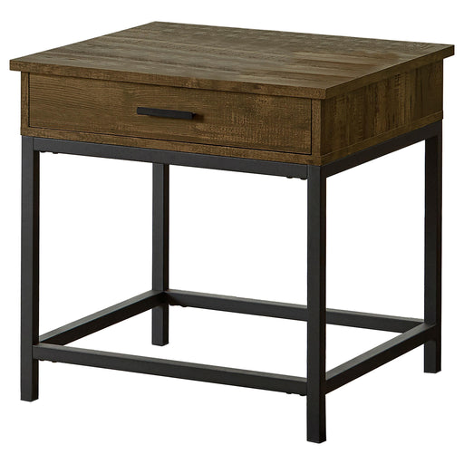 Byers 1-drawer Square Engineered Wood End Table Brown Oak - alternate view