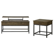Byers 2-piece Lift Top Coffee and End Table Set Brown Oak - alternate view