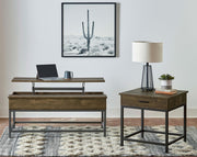 Byers Engineered Wood Lift Top Coffee Table Brown Oak - detail 4