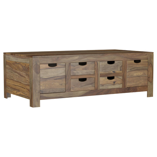 Esther 6-drawer Solid Wood Coffee Table Natural Sheesham - alternate view