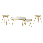 Kaelyn 4-piece Round Coffee and End Table Set Gold - alternate view