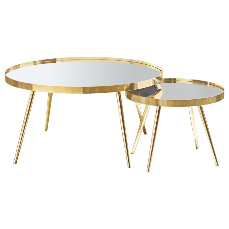 Kaelyn 4-piece Round Coffee and End Table Set Gold - detail 4