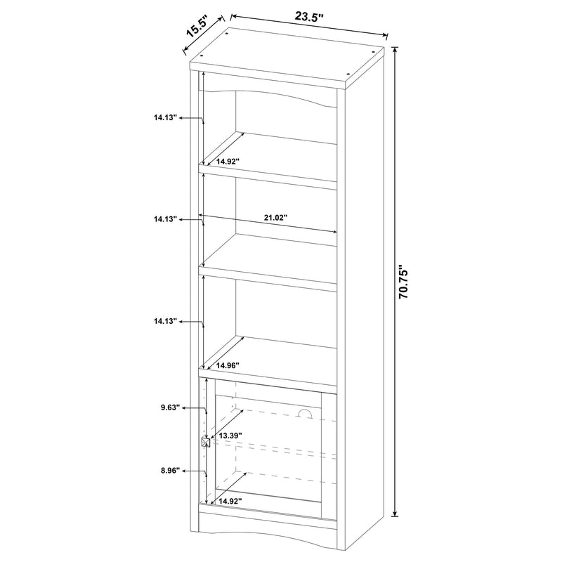 Laughlin 3-shelf Engineered Wood Media Tower
