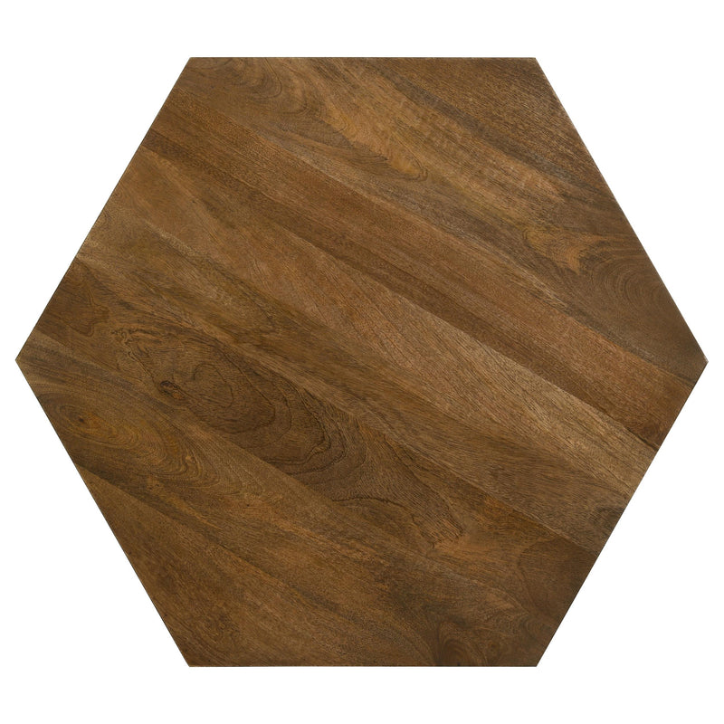 Zalika Hexagonal Solid Mango Wood Coffee Table