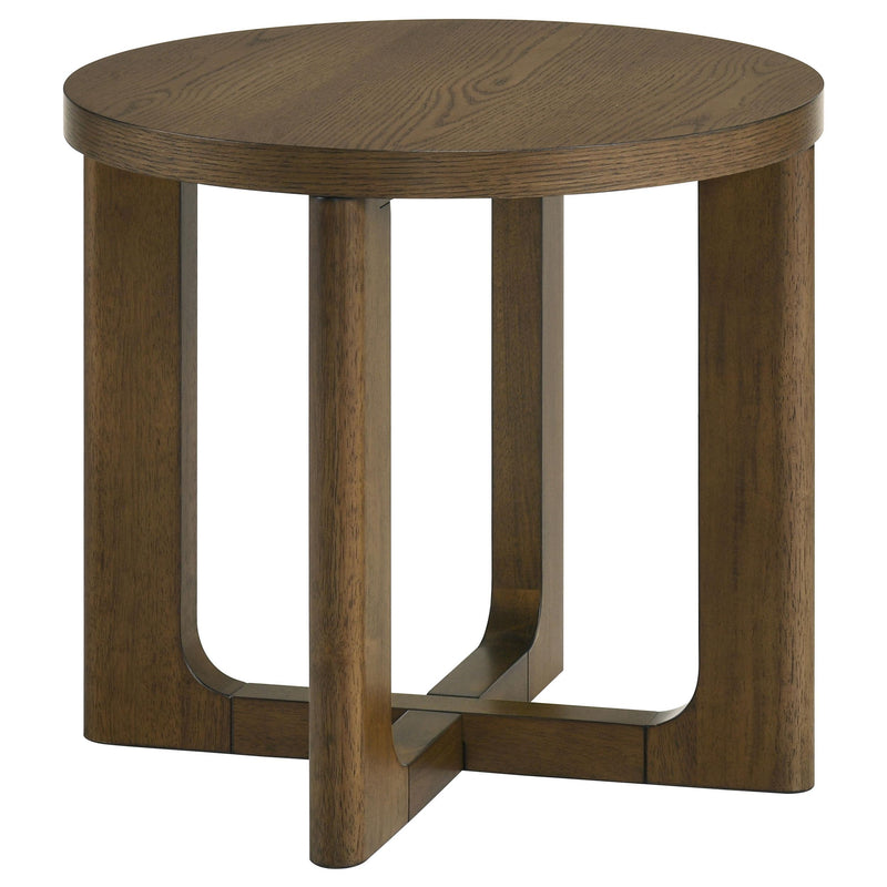 Kessler 3-piece Round Sculptural Wood Coffee Table Set Brown - detail 3