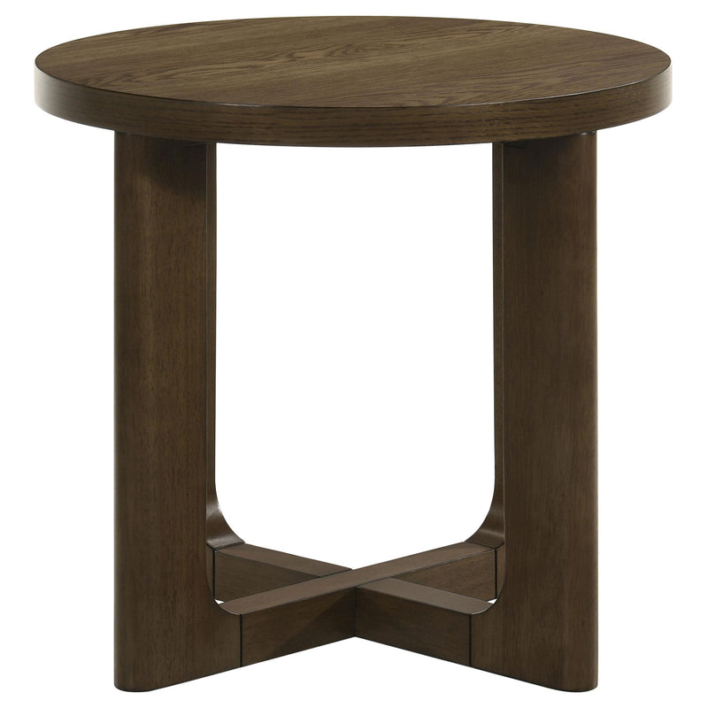 Kessler 3-piece Round Sculptural Wood Coffee Table Set Brown - detail 4