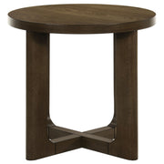 Kessler 3-piece Round Sculptural Wood Coffee Table Set Brown - detail 5
