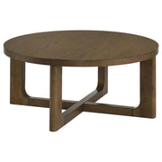 Kessler Round Sculptural Wood Coffee Table Brown - alternate view