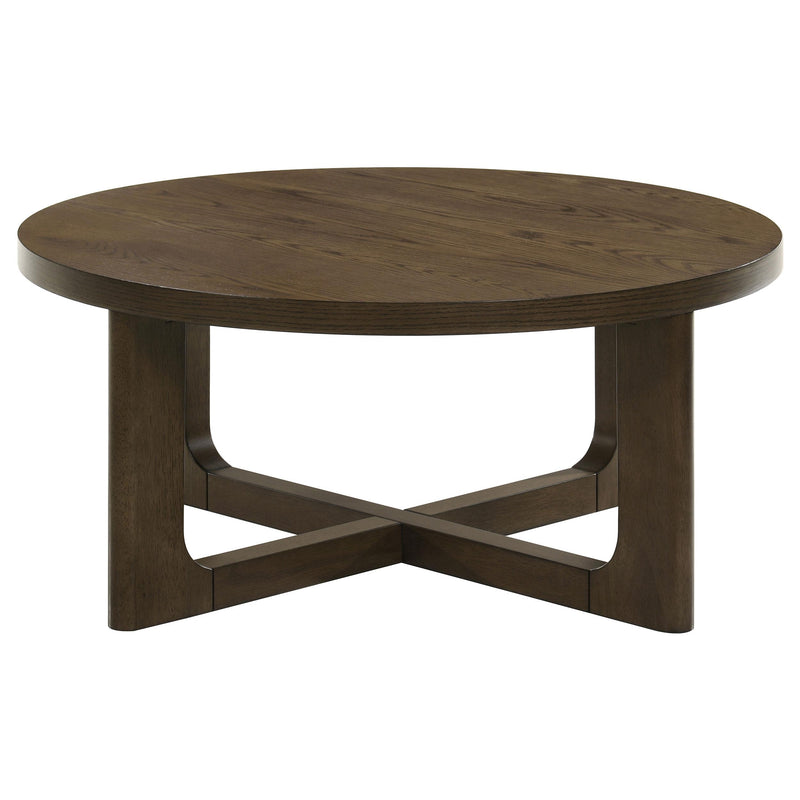 Kessler Round Sculptural Wood Coffee Table Brown - detail 3