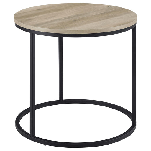 Lainey Round Occasional Side End Table Distressed Pine - alternate view