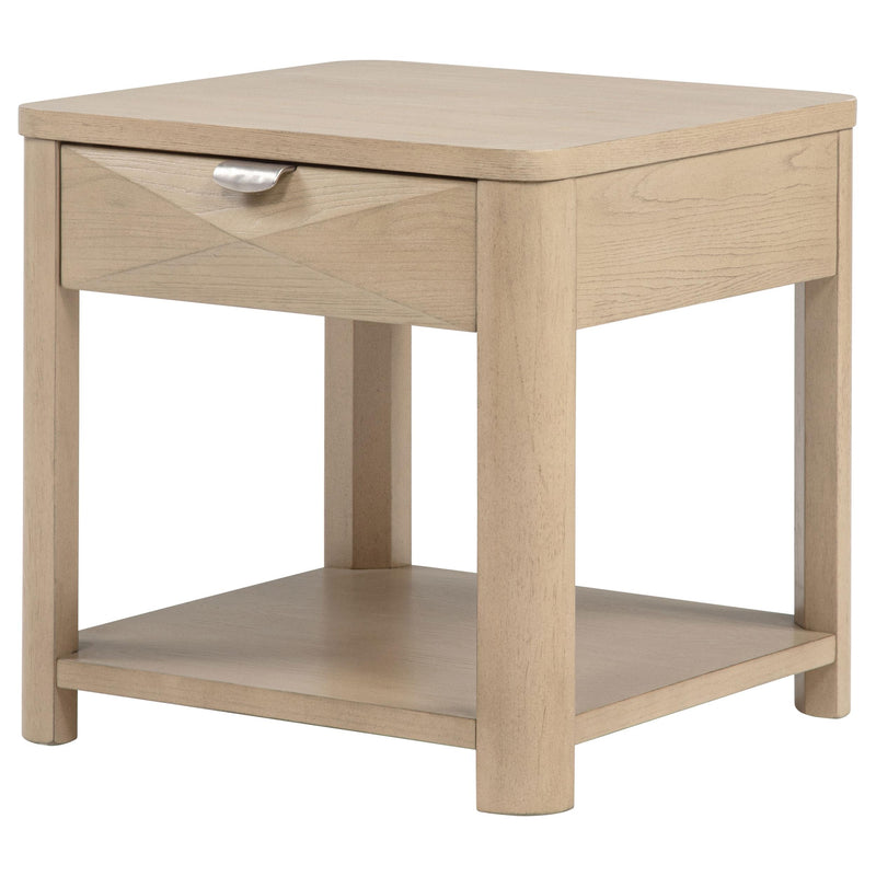 Marcelo Wood End Table with Drawer and Shelf Light Elm - detail 5