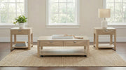 Marcelo 3-piece Coffee Table Set with Storage Light Elm