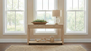 Marcelo Sofa Console Table with 2 Drawers and Shelf Light Elm