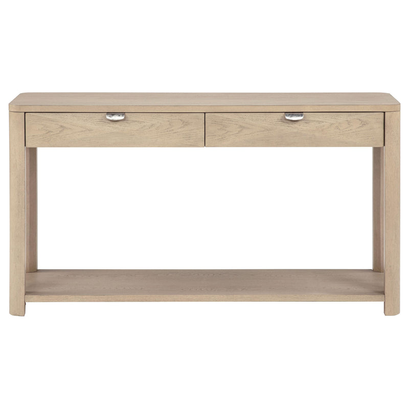 Marcelo Sofa Console Table with 2 Drawers and Shelf Light Elm - detail 4