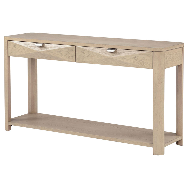 Marcelo Sofa Console Table with 2 Drawers and Shelf Light Elm - detail 5