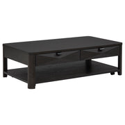 Marcelo Wood Coffee Table with 2 Drawers and Shelf Coffee - alternate view