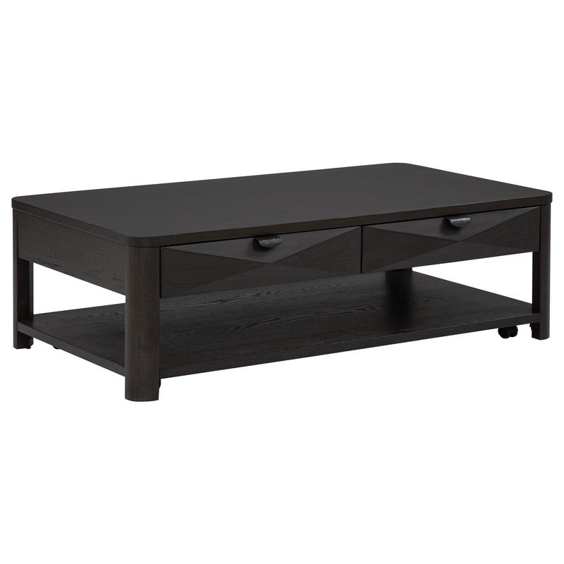 Marcelo Wood Coffee Table with 2 Drawers and Shelf Coffee - alternate view