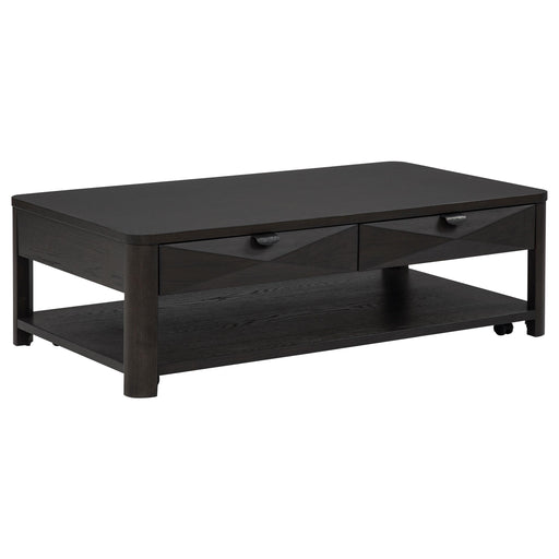 Marcelo Wood Coffee Table with 2 Drawers and Shelf Coffee - alternate view