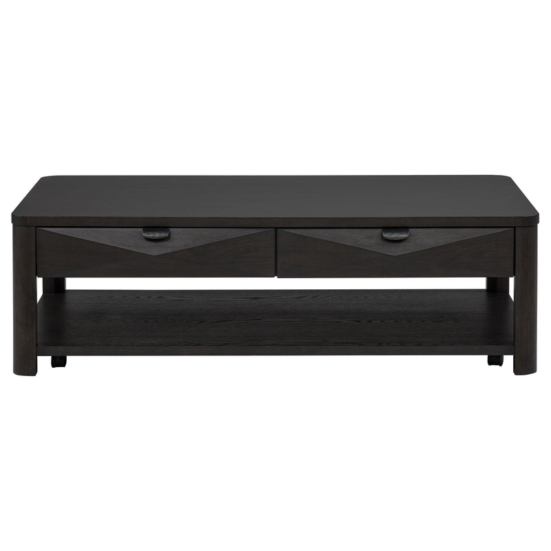 Marcelo Wood Coffee Table with 2 Drawers and Shelf Coffee - detail 4