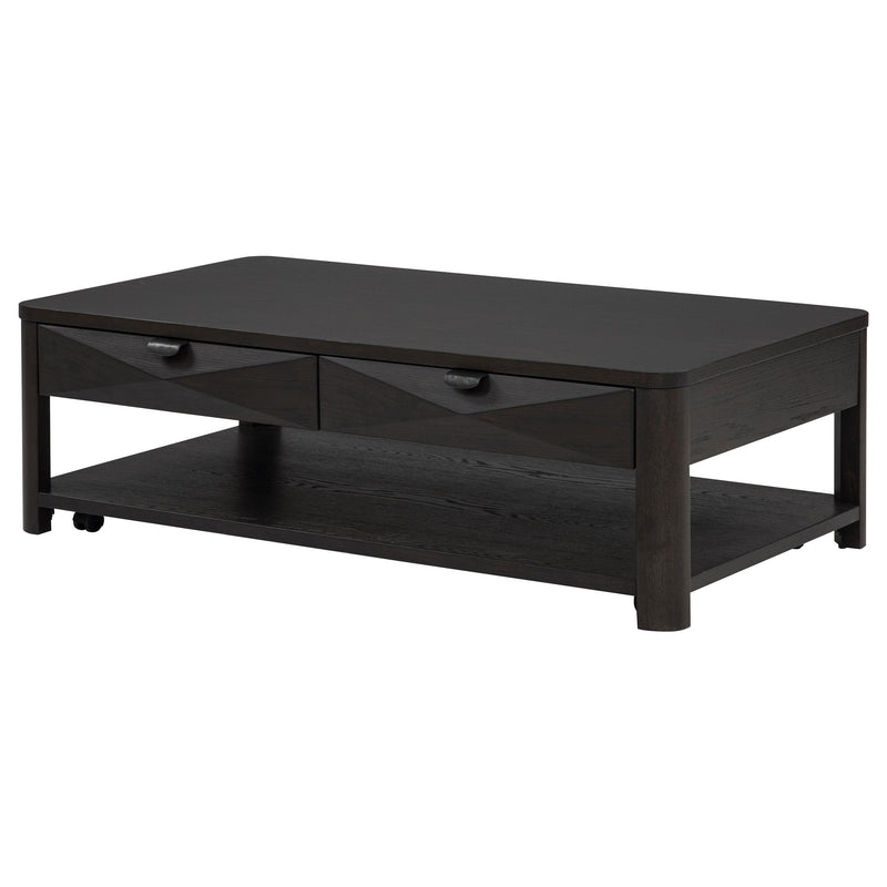 Marcelo Wood Coffee Table with 2 Drawers and Shelf Coffee - detail 5