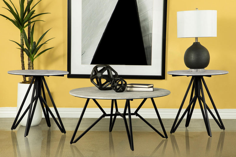 Hadi 3-piece Round SmartTop Coffee and End Table Set
