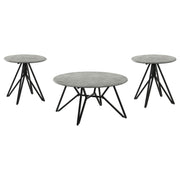 Hadi 3-piece Round SmartTop Coffee and End Table Set Cement - alternate view