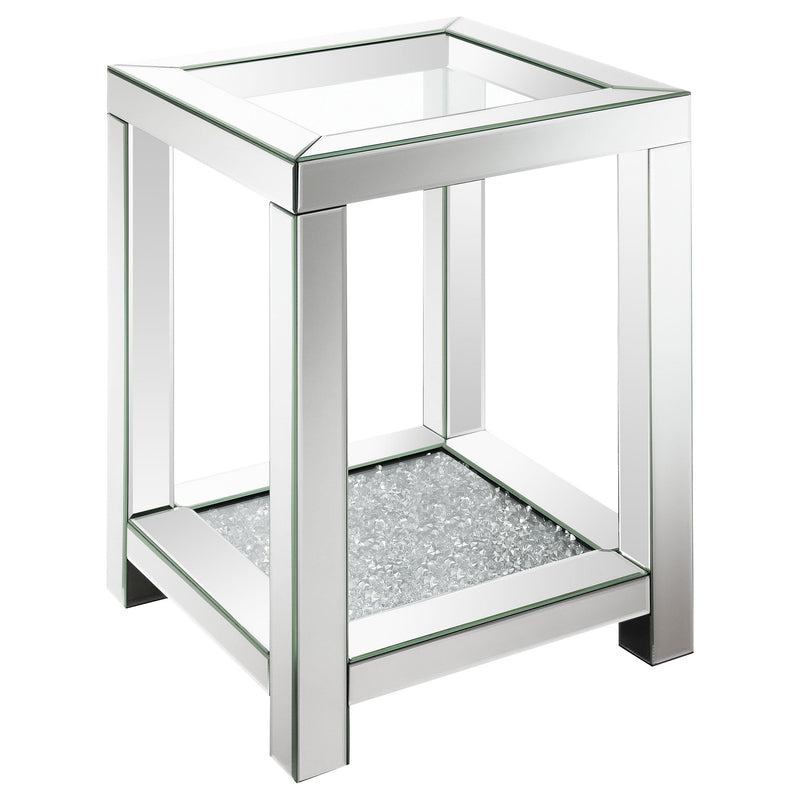 Valentina 1-shelf Square Glass Top Side End Table