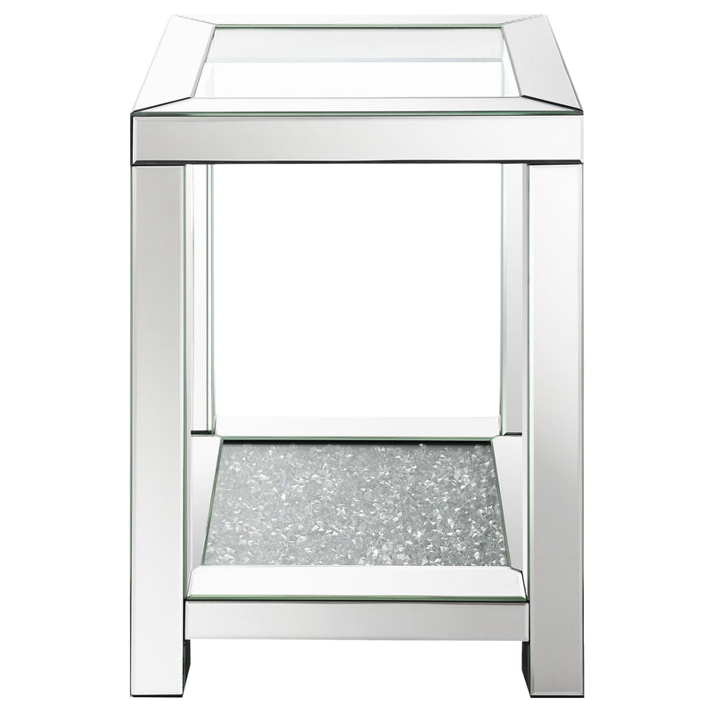 Valentina 1-shelf Square Glass Top Side End Table