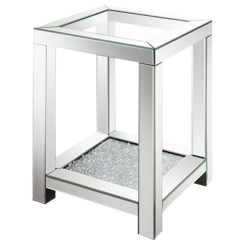 Valentina 1-shelf Square Glass Top Side End Table