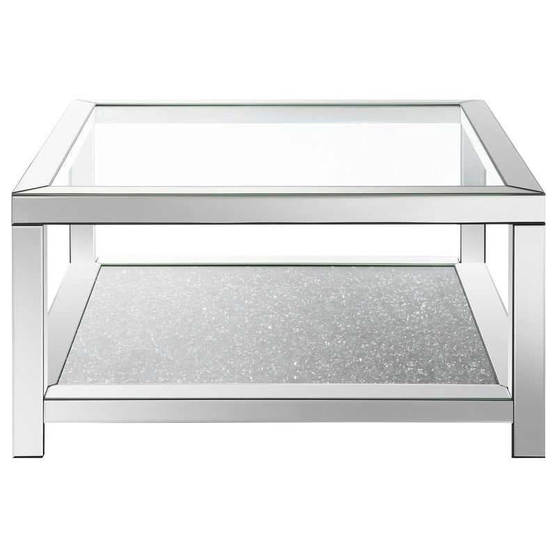 Valentina 1-shelf Square Glass Top Coffee Table