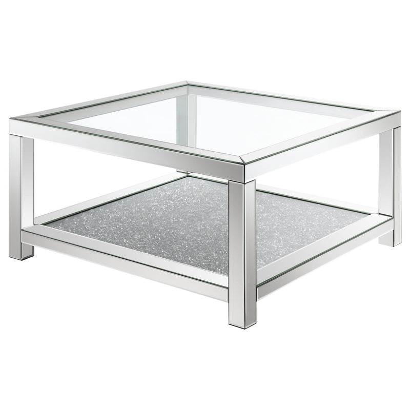 Valentina 1-shelf Square Glass Top Coffee Table