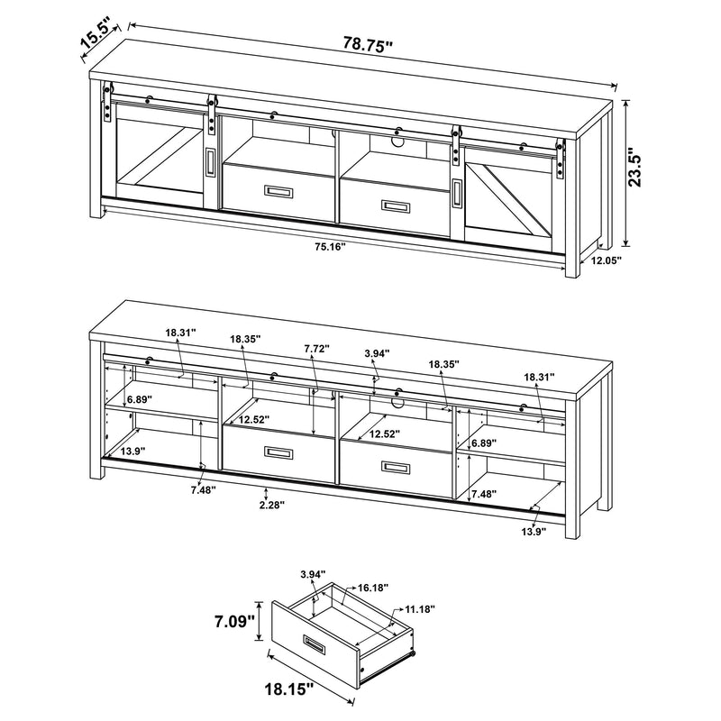 Madra 2-door Engineered Wood 79-inch TV Stand