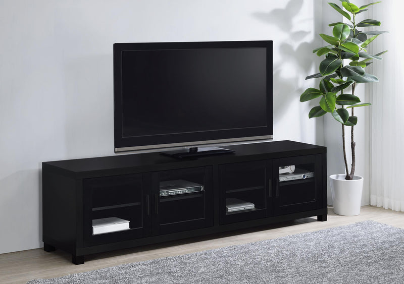 Sachin 4-door Engineered Wood 79-inch TV Stand Black