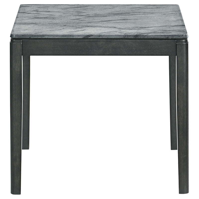Mozzi Square Faux Marble Side End Table Grey and