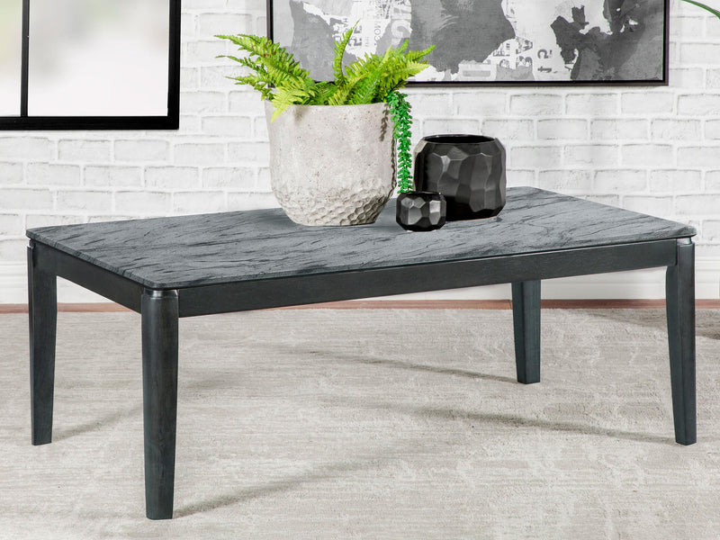 Mozzi Rectangular Faux Marble Coffee Table Grey and