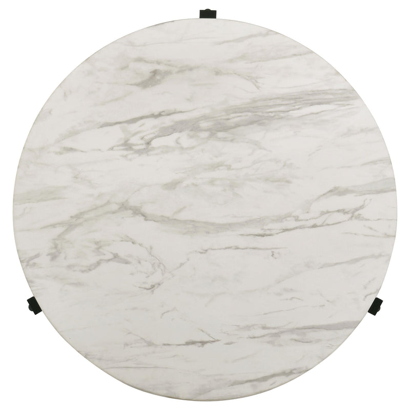 Tandi Round Faux Marble Coffee Table White and