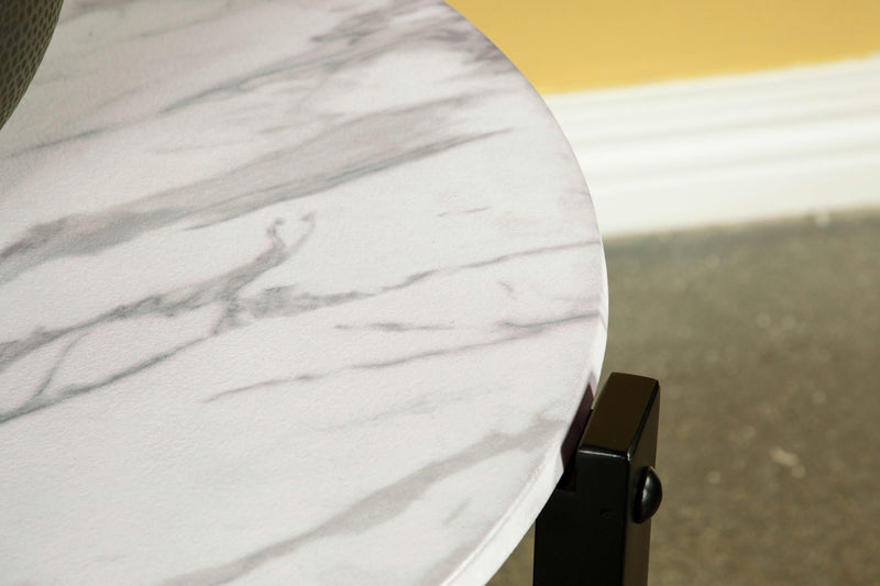 Tandi Round Faux Marble Coffee Table White and