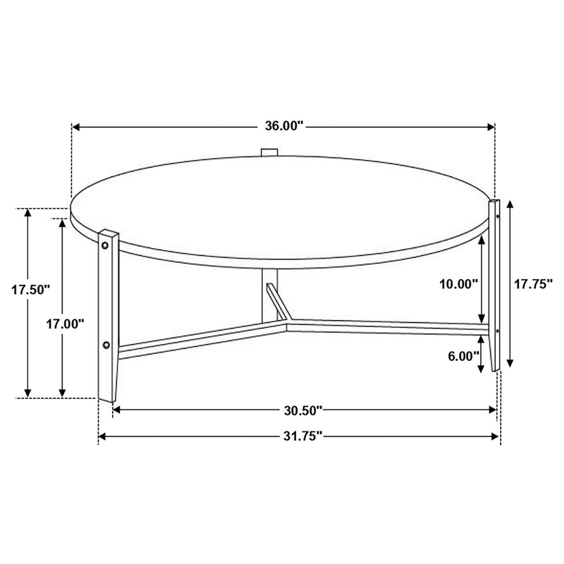Tandi Round Faux Marble Coffee Table White and