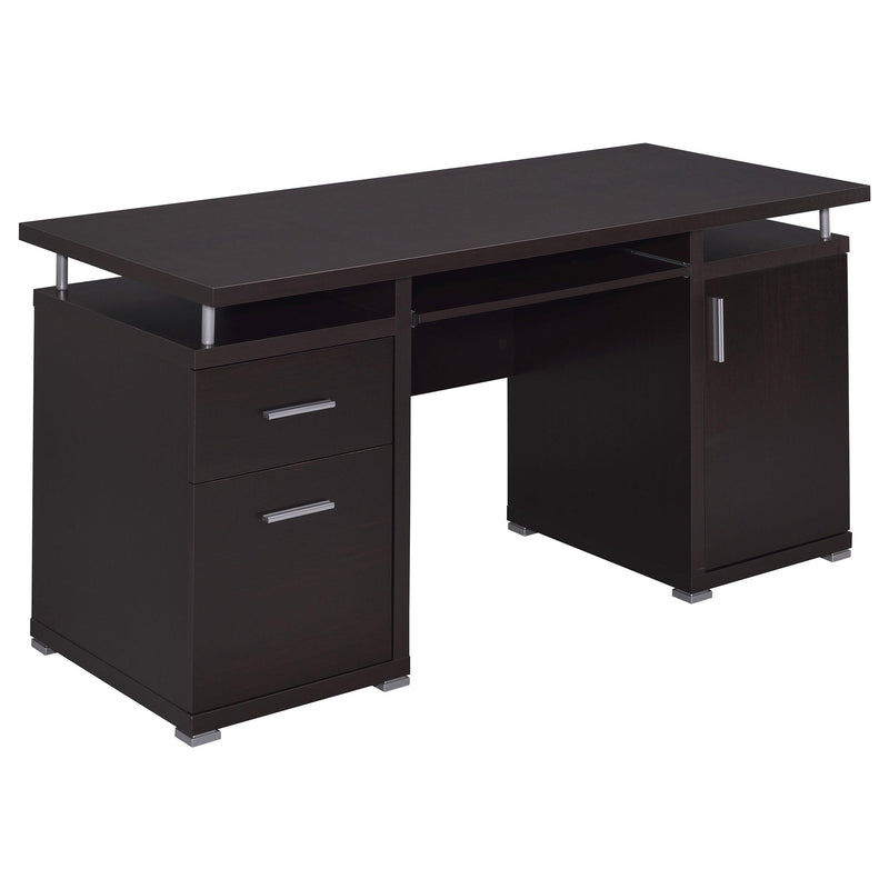Tracy 55-inch 2-drawer Office Computer Desk Cappuccino - alternate view