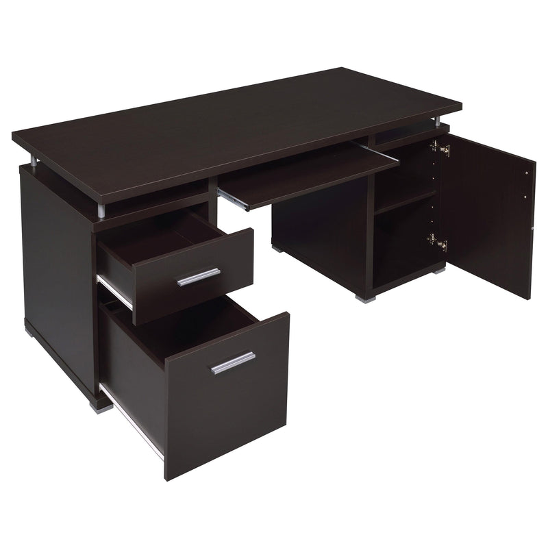 Tracy 55-inch 2-drawer Office Computer Desk Cappuccino - detail 3