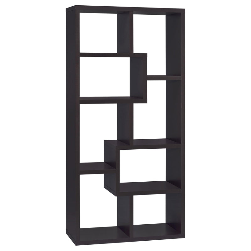 Theo 71-inch 6-shelf Bookshelf Cappuccino - alternate view