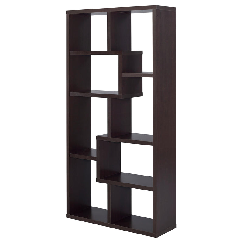 Theo 71-inch 6-shelf Bookshelf Cappuccino - detail 4