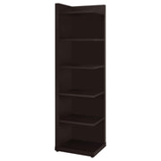 Alder 71-inch 6-shelf Corner Bookcase Cappuccino - alternate view