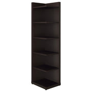 Alder 71-inch 6-shelf Corner Bookcase Cappuccino - detail 3